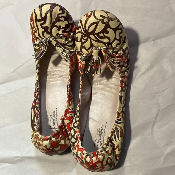 Emilio Pucci Leather Ballet Flats Classic Print - Picture 14 of 15